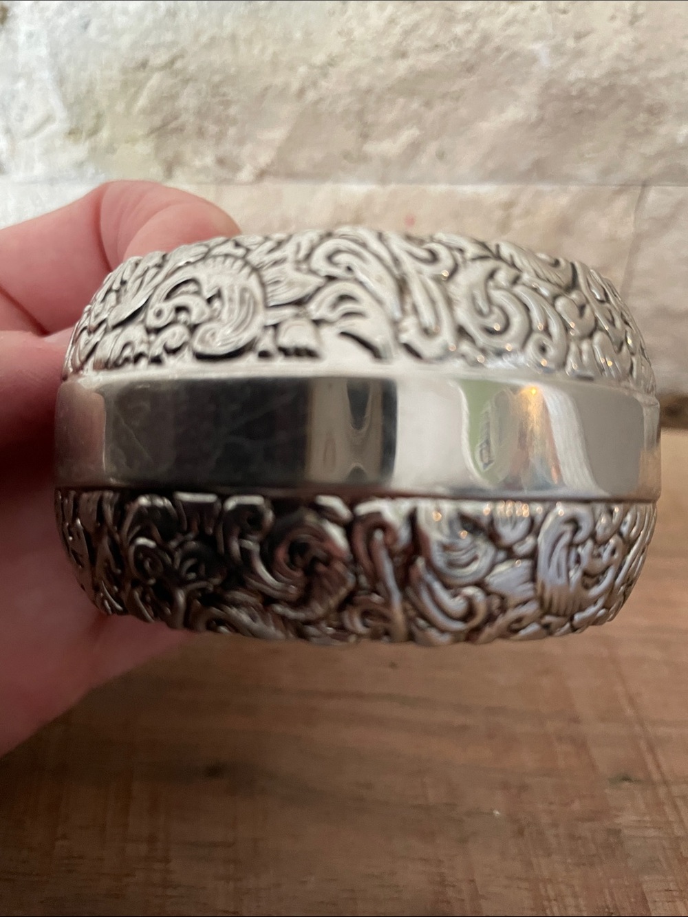Silver and Brass Bangle Set - Picture 5 of 6